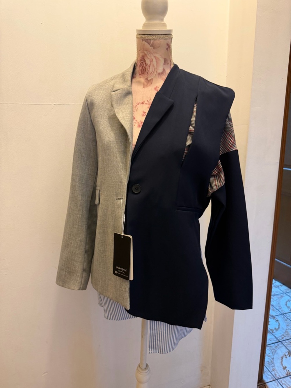 Men's Two-Tone Grey & Navy Blazer